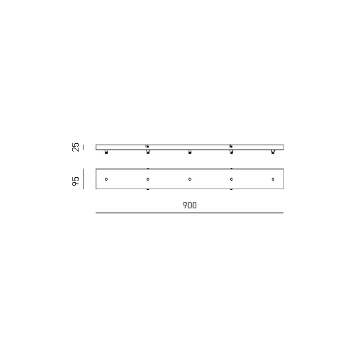 Rosone Rettangolare Per Serie Flash Flip Flute In Metallo Rame 5 Fori