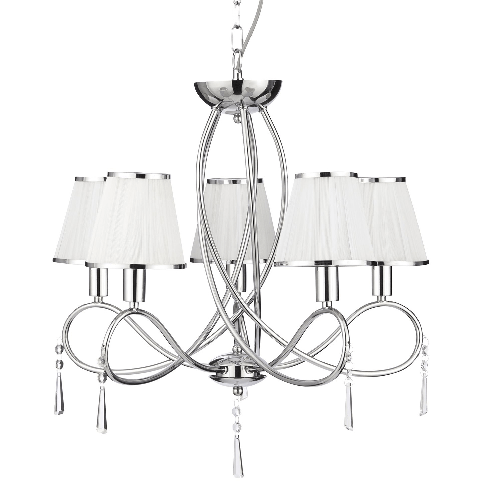 Lampadario Contemporaneo SemplicitÃ Acciaio Cromo Vetro 5 Luci E14