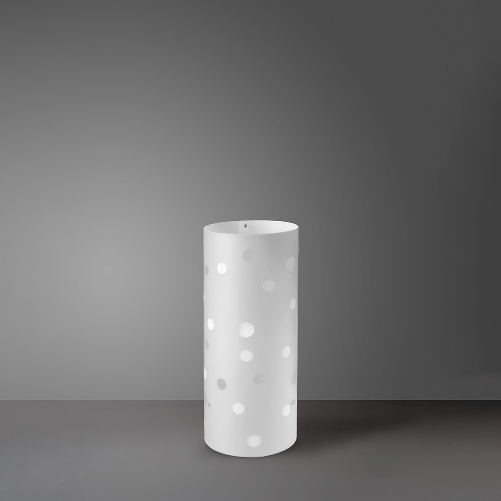 Lampada Da Tavolo Moderna A 1 Luce Pois In Polilux Bicolor Bianco Made In Italy