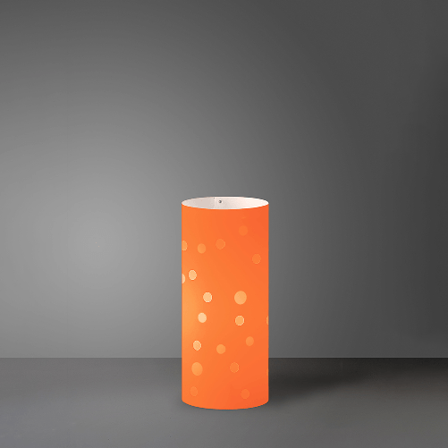Lampada Da Tavolo Moderna A 1 Luce Pois In Polilux Bicolor Arancione Made In Italy