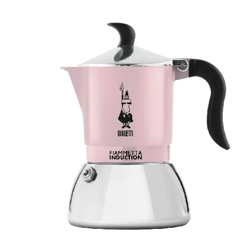 Bialetti Moka Fiammetta Induction 2 Tazze Rosa Caffettiera Adatta a Induzione Bialetti 6585 Moka 0,09 L Nero, Rosa, Argento