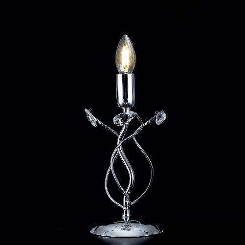 Lumetto Moderno 1 Luce Ferro Cromo e Strass Serie Oxia