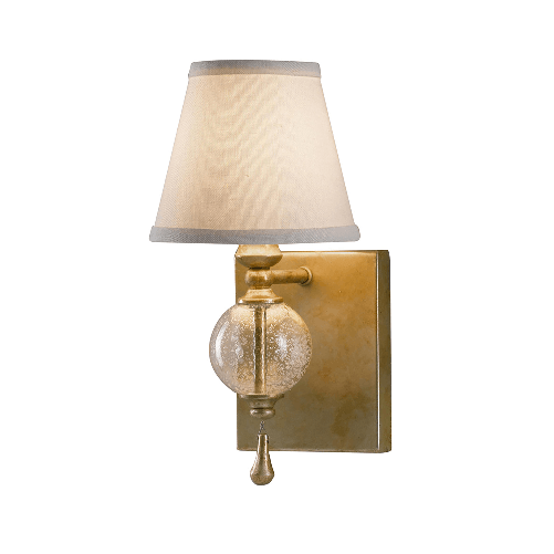 Applique Contemporanea Argento Acciaio Foglia Argento Ossidata 1 Luce E14