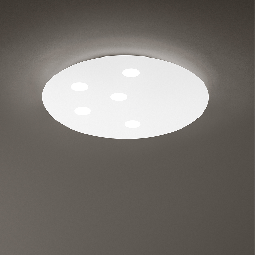 Plafoniera Contemporanea Random Alluminio Bianco Acrilico Led 45+32W 3000K