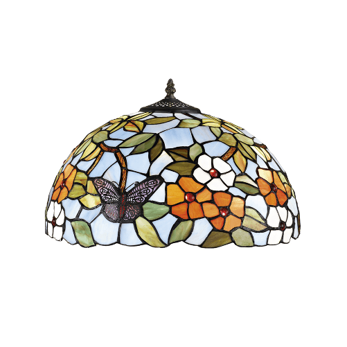 Paralume Tiffany Vetro Decorato Multicolor D. 50 Cm