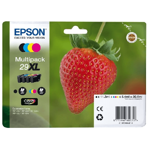 Epson Strawberry 29XL cartuccia d'inchiostro 1 pezzo(i) Originale Resa elevata (XL) Nero, Ciano, Magenta, Giallo