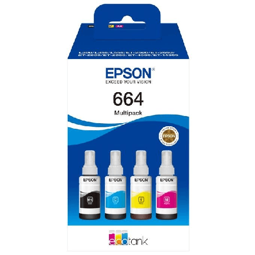 Epson Multipack 4 colori 664 EcoTank_BK/C/M/Y Epson 664 EcoTank 4-colour Multipack