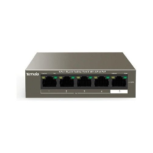 Tenda TEG1105P-4-63W-EU switch di rete Gigabit Ethernet (10/100/1000) Supporto Power over Ethernet (PoE) Grigio