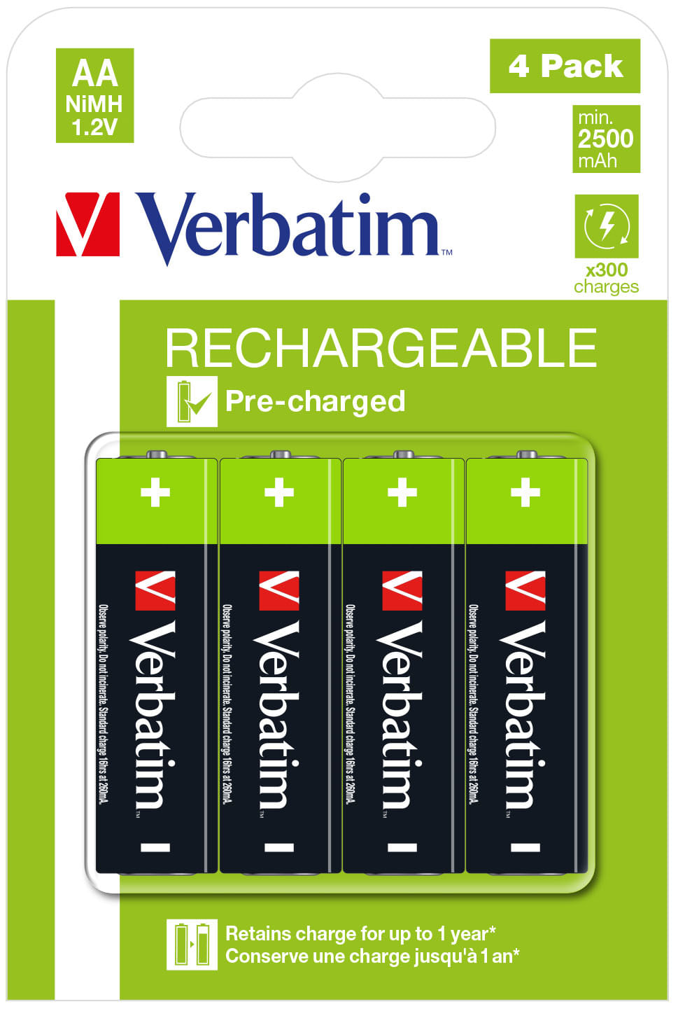 Verbatim 49517 batteria per uso domestico Batteria ricaricabile Stilo AA Nichel-Metallo Idruro (NiMH)