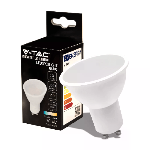 V-TAC PRO Faretto LED Chip Samsung GU10 10W 110° Copertura Satinata 6500K