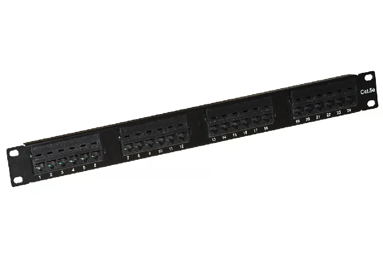 Pannello Patch 24 Porte 19 Utp Categoria 5E Morsettiera Tipo 110 Idc
