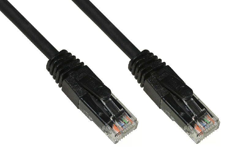 Cavo Rete Categoria 6A Non Schermato Utp Awg24 Colore Nero Halogenfree Mt 1