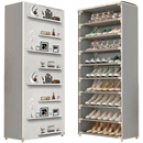 Scarpiera Armadio Salvaspazio, Scaffale Porta Scarpe 10 Ripiani, 60x30x160 cm, Tessuto TNT, Fino a 30 Paia, Multiuso, Chiusura con Zip (Grigio)