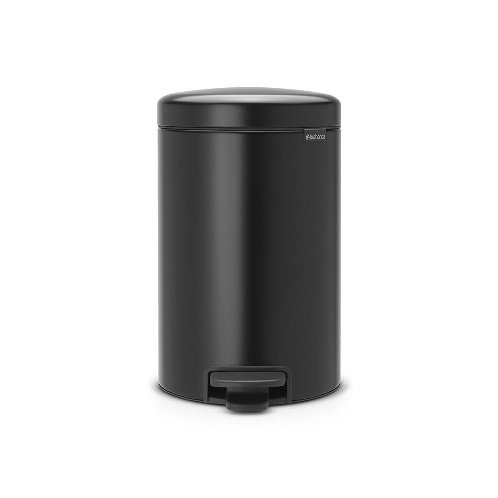 Brabantia Pedal Bin Newicon Pattumiera a Pedale 12 Litri Nero Opaco Brabantia 113741 bidone per la spazzatura 12 L Rotondo Nero