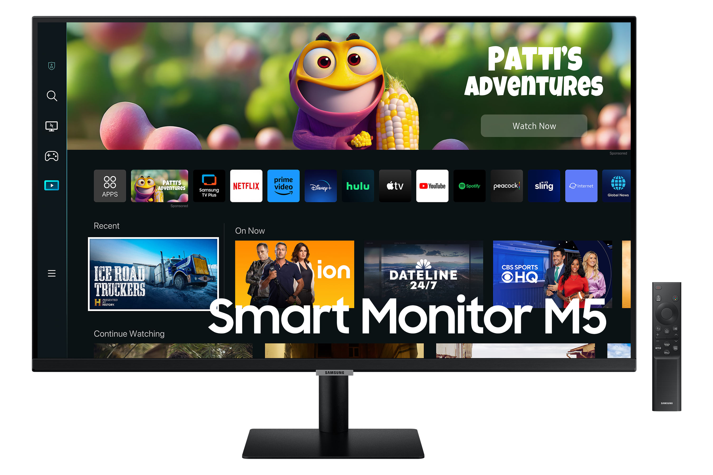 Samsung Smart Monitor M5 LS27CM500EUXEN 27'' Full HD Flat, Piattaforma Smart TV (Amazon Video, Netflix), Airplay Samsung Smart Monitor M5 - M50C da 27