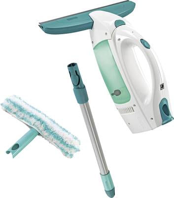 Leifheit Dry and Clean Set Lavavetri Elettrico con Manico e Washer Finestre Leifheit 51003 pulitore di finestra elettrico Blu, Bianco