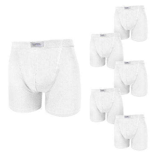 Set 6 Pezzi Uomo Boxer LIABEL Cotone Elasticizzato Bianco Tg Forti 1104 Colore Bianco,Taglia 3XL