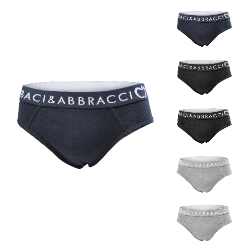 Pack 6 Paia Slip Uomo BACI E ABBRACCI Cotone Elast. Art.103