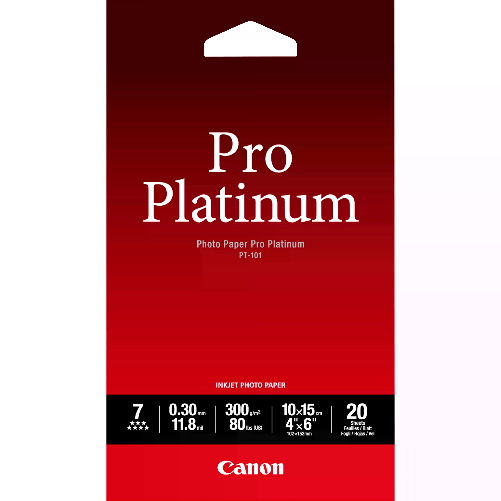 Canon ORIGINALE Canon Carta Bianco 2768B013 PT-101 Carta fotografica 10 x 15 cm 300 g/m? 20 fogli Pro Platinum