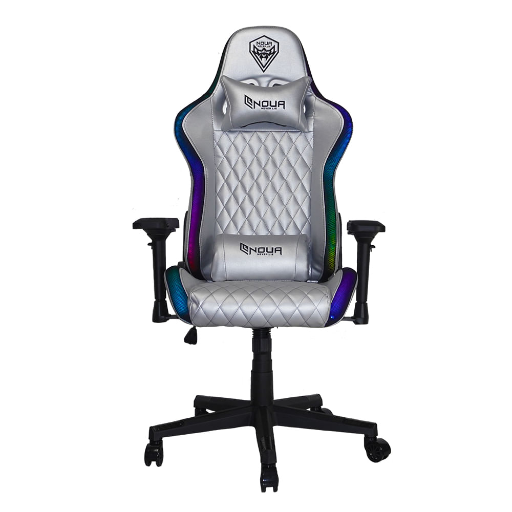 Noua Poltrona Gaming Noua Mao M9S0 Rgb Poggia Testa E Cuscino Silver Noua Mao M9 Argento Sedia da gaming per PC Seduta imbottita