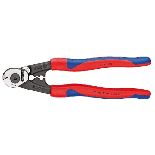 Knipex Tagliafune metallica 95 62 190 blu con due profili di crimpatura per manicotti terminali Knipex 9562190 tagliacavi