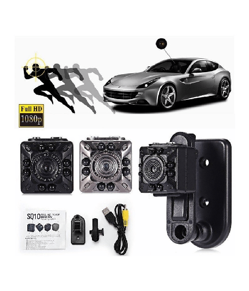 Trade Shop Traesio-mini Dv Telecamera Spy Cam Videocamera Infrarossi Sq10 Full Hd 1920x1080 360° -