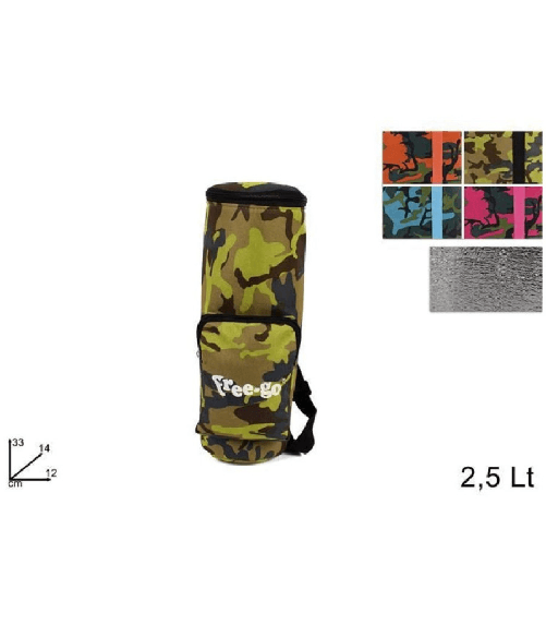 Sacca Borsa Porta Bottiglie Termica 2,5 Lt Mimetico Spiaggia Mare Freddo Caldo -