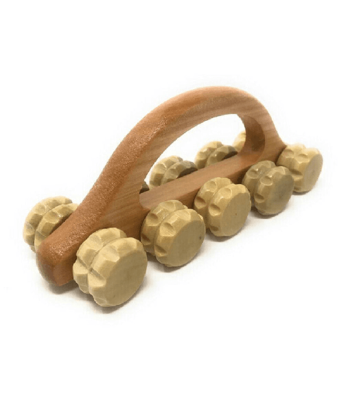 Trade Shop Traesio-rullo Massaggiatore In Legno Per Massaggi Anticellulite Cervicale Schiena 69596 -