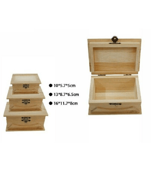 Trade Shop Traesio-set 3 Scatole In Legno Decoupage Tris Matrioska Scatola Cofanetto Ly-3038 -
