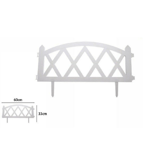 Trade Shop Traesio-staccionata In Plastica Bianco Per Giardino Steccato Patio 60 X 33 Cm 63308 -