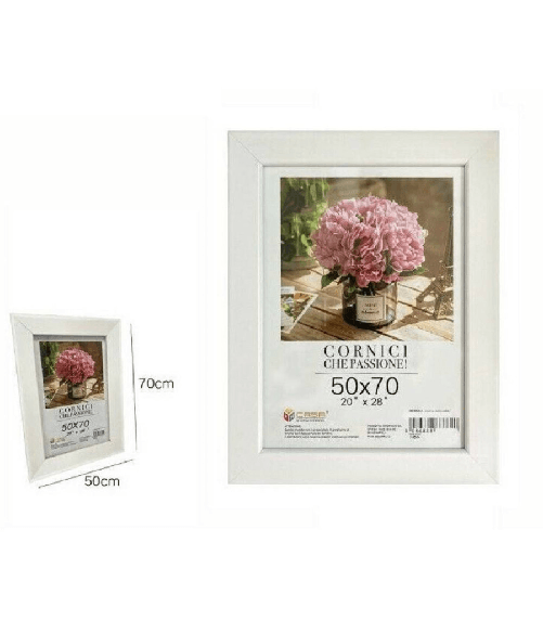 Trade Shop Traesio-cornice Per Foto Poster Quadri Tele Portafoto 50x70cm 20"x28" Color Bianco 68671 -