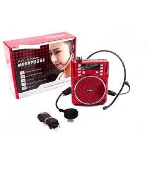 Trade Shop Traesio-megafono K150 Multifunzione Con Megafono Usb Radio Cuffie Vivavoce Microfono -