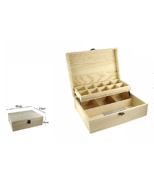 Trade Shop Traesio-scatola In Legno Portagioie Cassettiera Con 2 Ripiani Bacheca Per Gioielli 63812 -