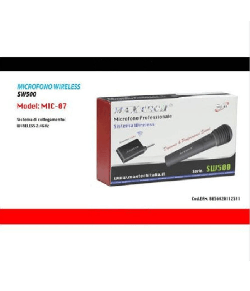 Maxtech-microfono Wireless Portatile Unidirezionale Con Ricevitore Karaoke Mic-07 Ktv-8.3 -