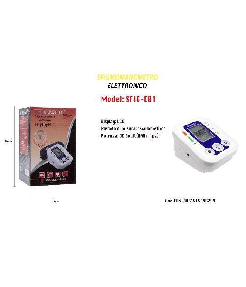 Maxtech-misuratore Pressione Arteriosa Sfigmomanometro Portatile Display Maxtech Sfig-e01 -