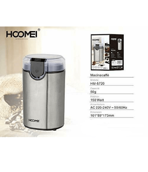 Trade Shop Traesio-hoomei Macina Caffe' Professionale 150 Watt 50gr Hm-5720 Base Con Avvolgicavo -