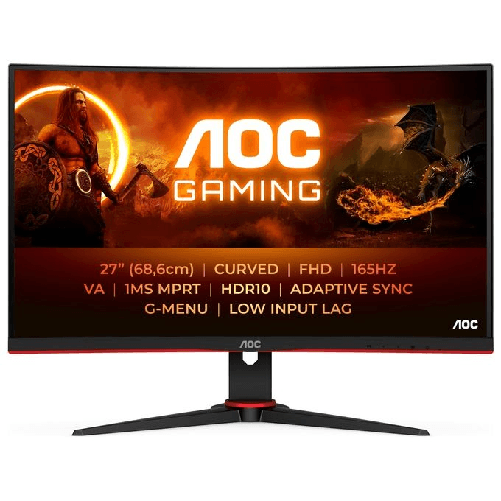 AOC G2 C27G2E/BK Monitor PC 68,6 cm [27] 1920 x 1080 Pixel Nero, Rosso (AOC 27 VA MONITOR SPK CUR C27G2E/BK) AOC G2 C27G2E/BK Monitor PC 68,6 cm (27")