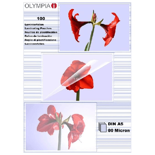 Olympia 1x100 DIN A5 80 micron pellicola per plastificatrice 100 pezzo(i) Olympia 1x100 DIN A5 80 micron pellicola per plastificatrice 100 pz