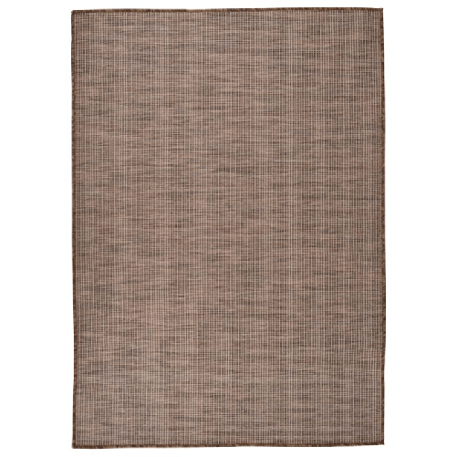Tappeto da Esterni a Tessitura Piatta 140x200 cm Marrone