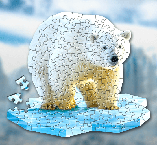 Puzzle Orso bianco sagomato Pz 100