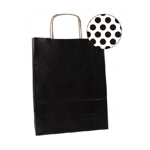 Le borse Kraft nere sono un'opzione elegante e funzionale per qualsiasi attivitÃ Â . Misurando 25 x 11 x 31 cm, queste bor