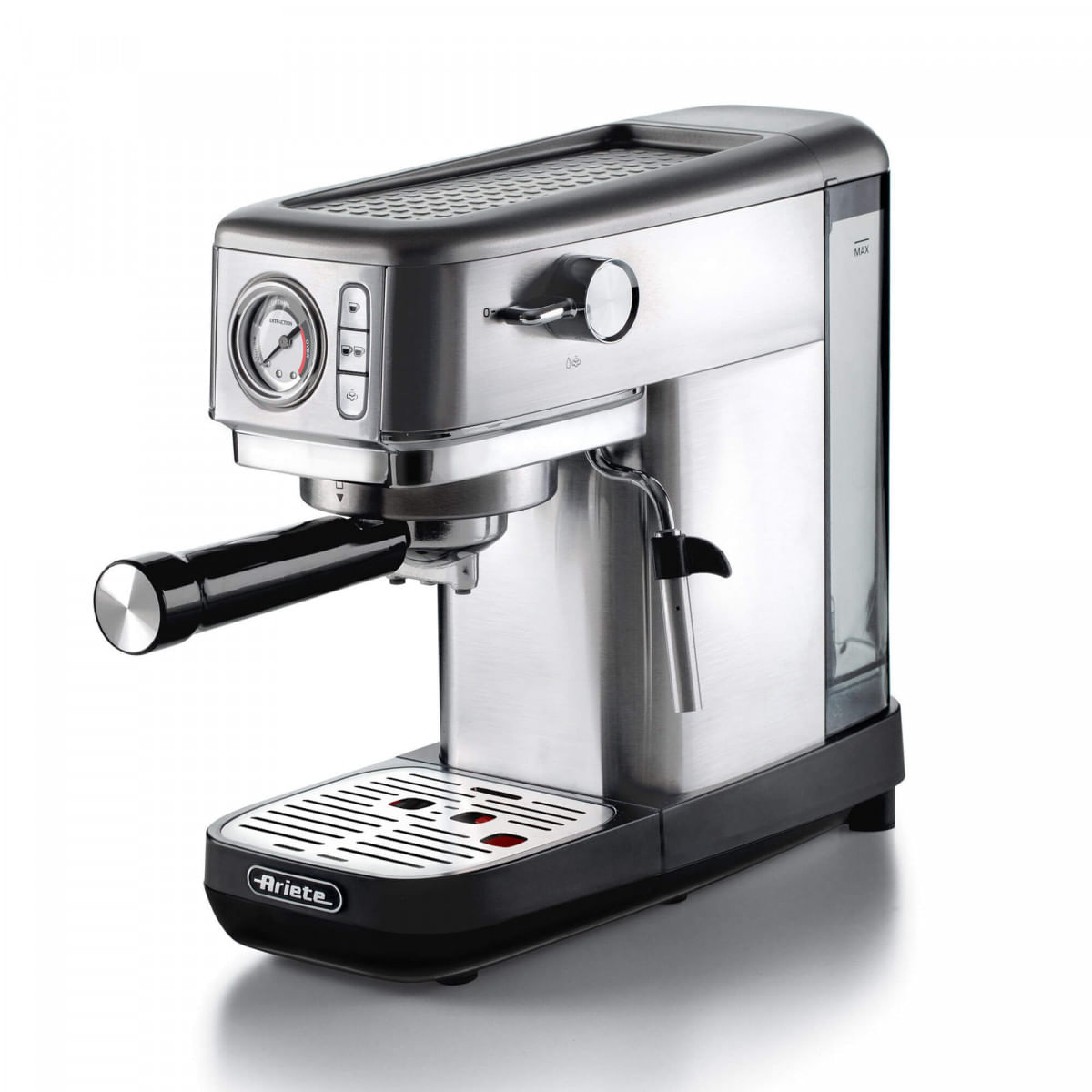 Ariete 1381 Macchina da caffè con manometro, compatibile con caffè in polvere e cialde ESE, 1300 W, Capacità 1,1 L, 15 bar di pressione, Filtro ½ tazz