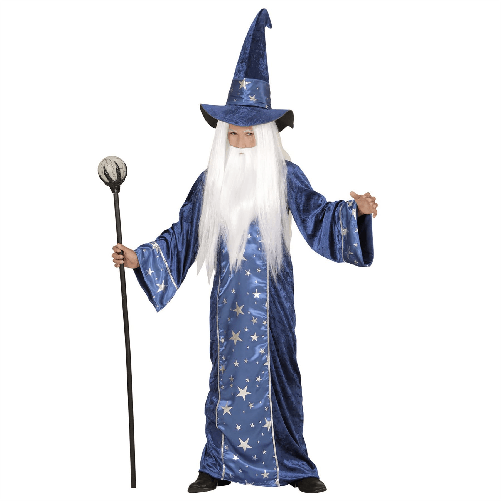 WIDMANN 15227 costume mago fantasy 8/10 tunica, cappello #1522