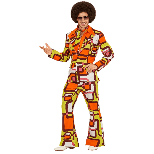 WIDMANN 08964 costume uomo dance anni 70 xl arancio tubes #0896