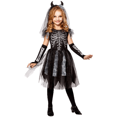 WIDMANN 07486 COSTUME SKELEDEV BRIDE 5/7 128CM #0748