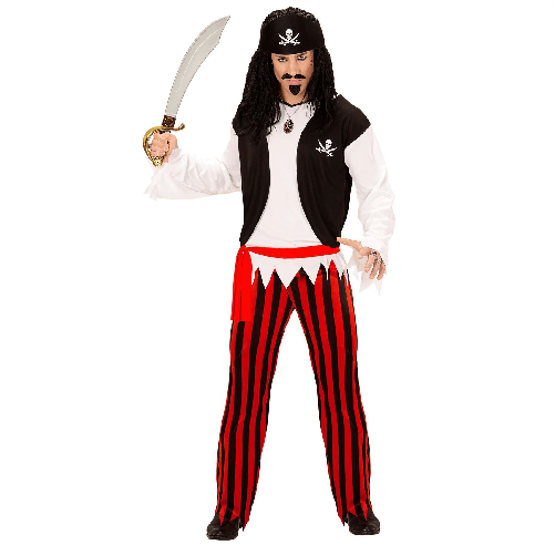 WIDMANN 07232 costume pirata m camicia con gilet, pantaloni, cin