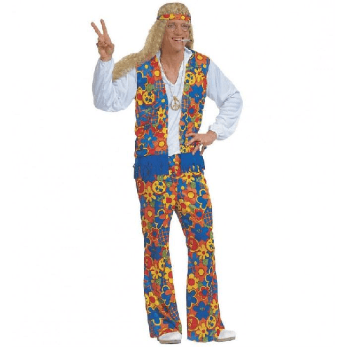 WIDMANN 35251 costume hippie uomo tessuto s #3525