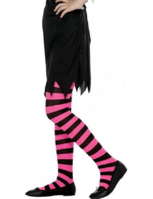 widmann 01224 collant rigati rosa/nero 70 den bambina 4-6 anni