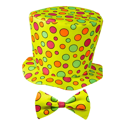 WIDMANN 91432 costume cilindro e farfallino clown giallo - tagli