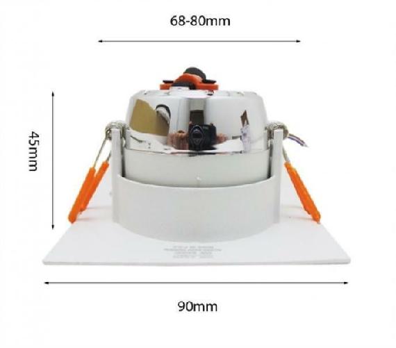 Faretto led incasso 5w quadrato cob con alimentatore led kit 5 pezzi 6400k